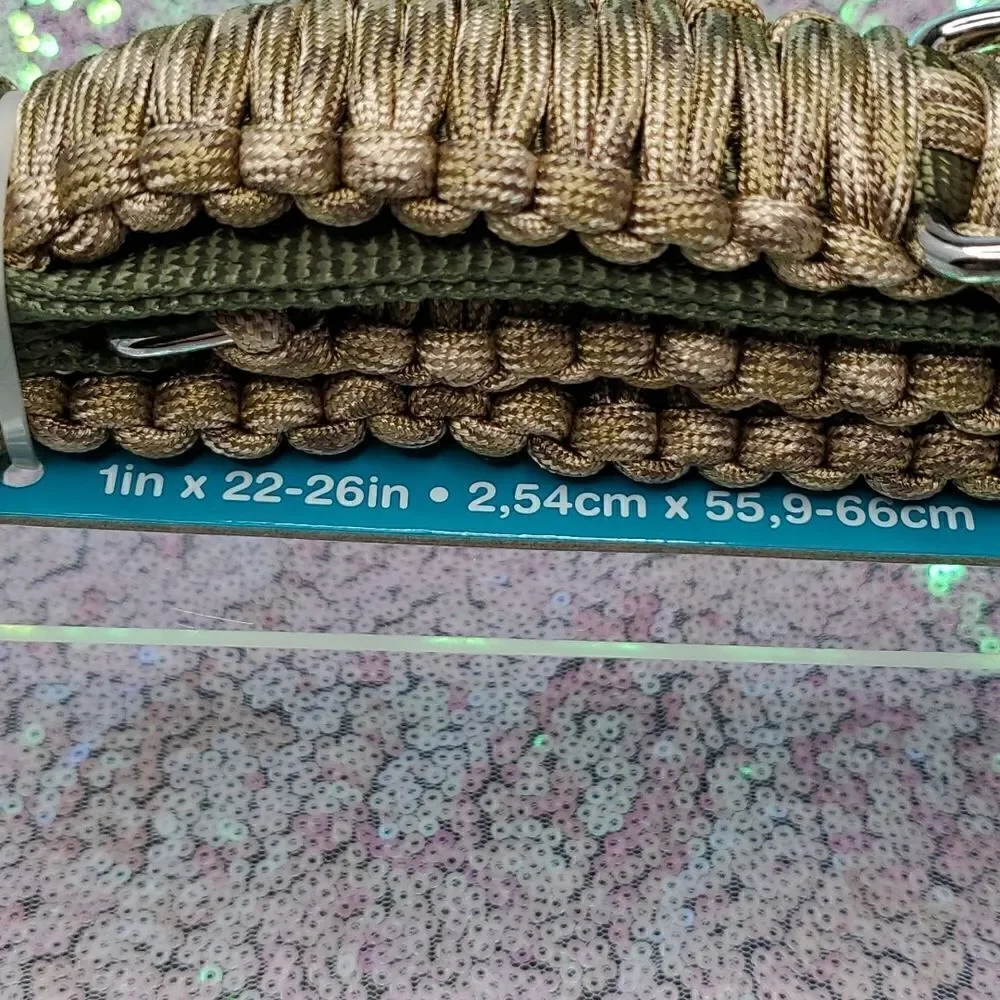 Paracord Dog Collar Size L 1 x 22-26 inches NWT by AspenPet